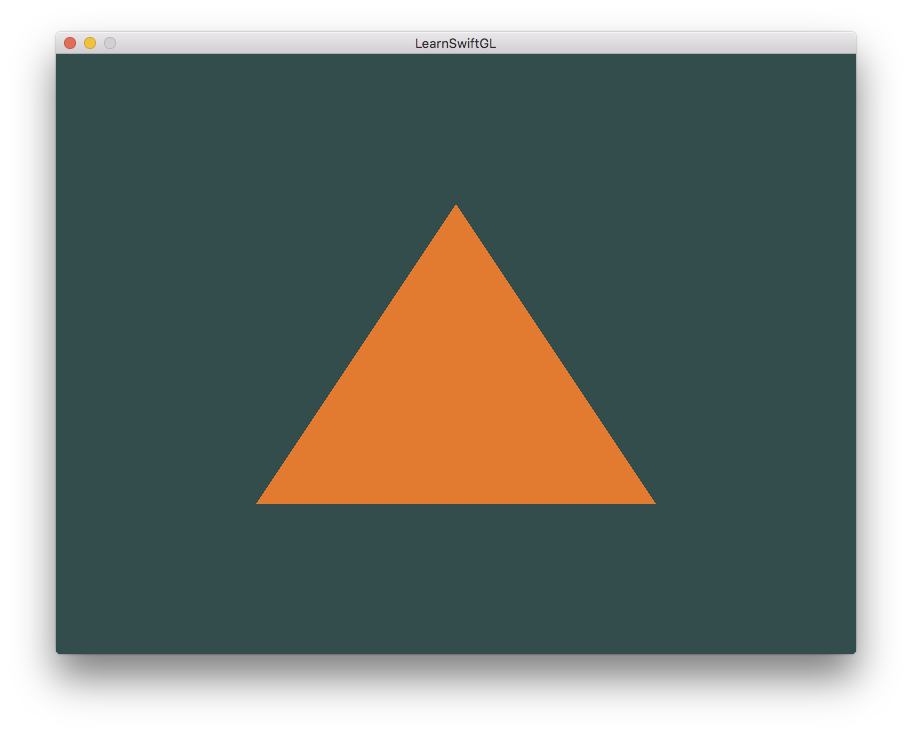 An image of a basic triangle rendered in modern OpenGL